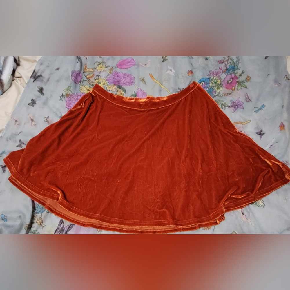 Real History Repeating Velvet Mini Skirt